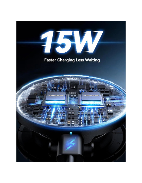 Cargador Soporte Auto MagSafe Joyroom 15W Todo Metal Negro