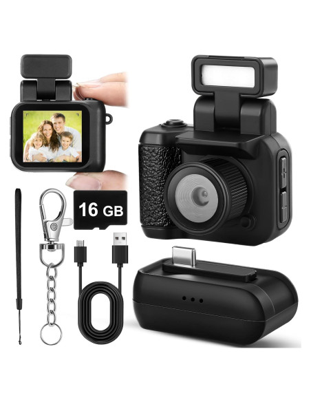 Mini Cámara Digital en Llavero Relaxweex 1080p Negra 16GB