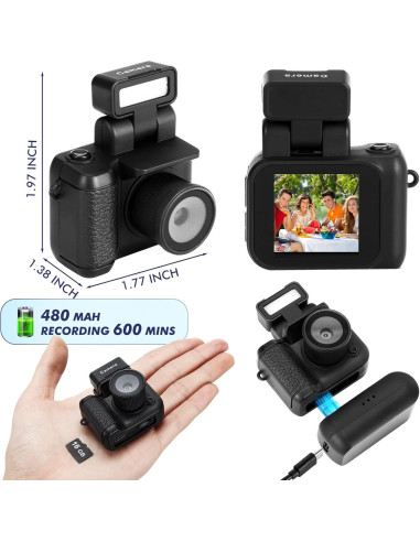 Mini Cámara Digital en Llavero Relaxweex 1080p Negra 16GB