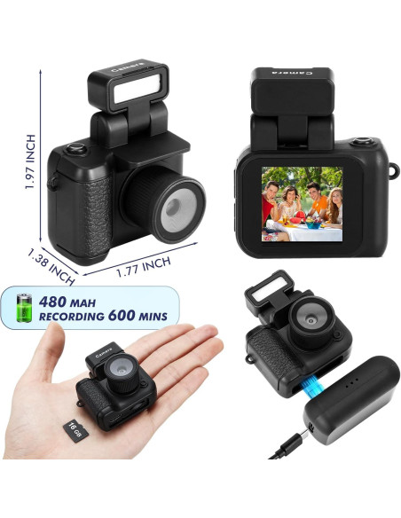Mini Cámara Digital en Llavero Relaxweex 1080p Negra 16GB