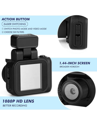 Mini Cámara Digital en Llavero Relaxweex 1080p Negra 16GB