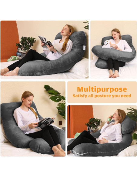 Almohada de Embarazo Chilling Home 58" Negra Cuerpo Completo