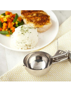 Cucharón de helado HSHQING 4 oz Acero Inoxidable con Gatillo 2