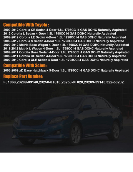 Inyector de combustible Zxyculture 1.8L para Toyota Corolla