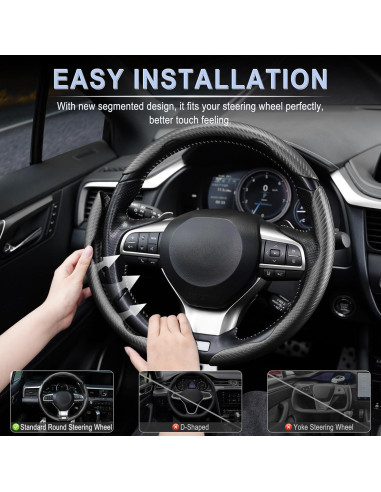 Funda de Volante Antideslizante Amiss 3 Piezas Negro