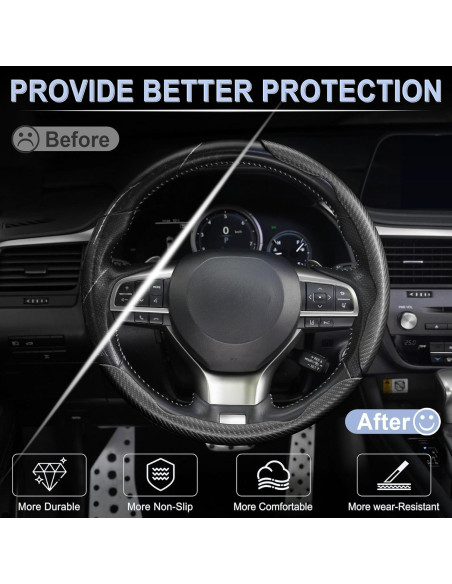 Funda de Volante Antideslizante Amiss 3 Piezas Negro