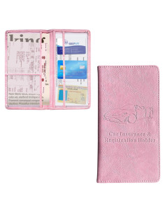 Portafolio Ziciner para Registro y Seguro de Auto Rosa Grande