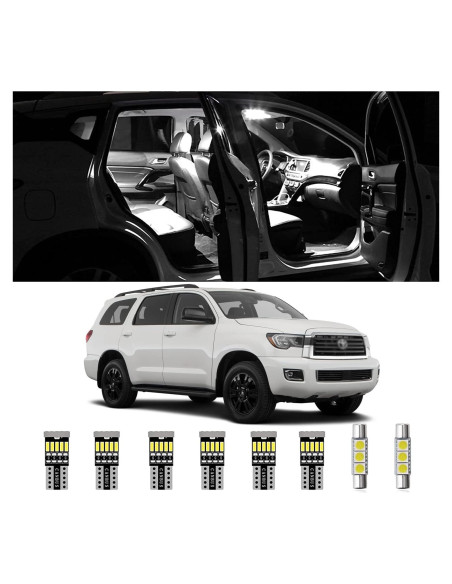 Kit 20 Bombillas LED Interior AWALITED Toyota Sequoia 2008-2021
