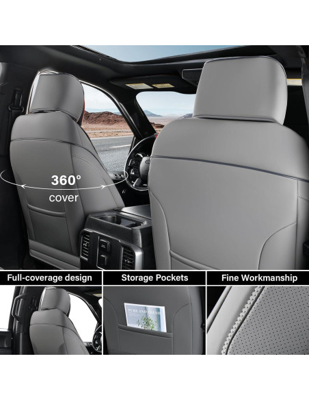 Cubiertas de Asiento Delantero Coverado Toyota Tundra 2007-2023 Gris