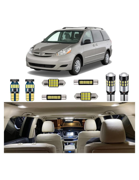Kit de Luces LED Interiores 17 Piezas Toyota Sienna 2004-2010