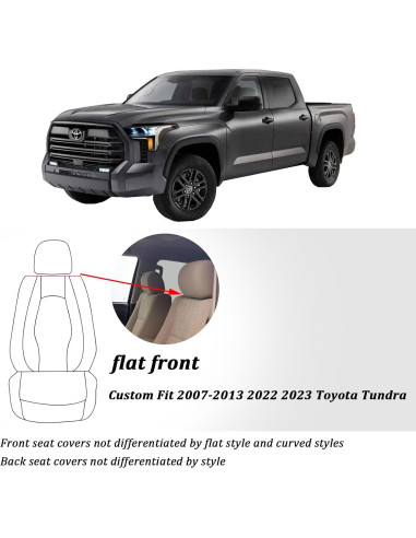 Cubiertas de Asiento Delantero Coverado Toyota Tundra 2007-2023 Gris