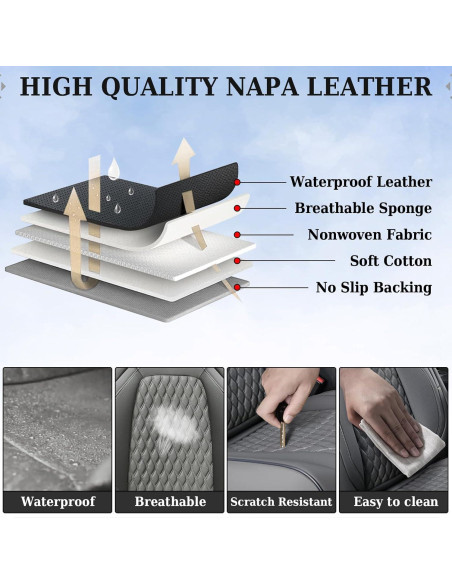 Cubiertas de Asiento Delantero Coverado Toyota Tundra 2007-2023 Gris