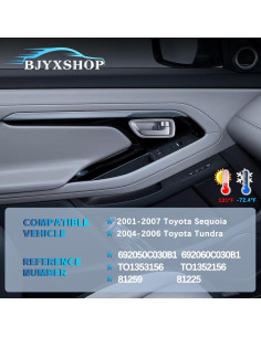 Mangos de Puerta Interior Grises BJYXSHOP para Toyota Sequoia y Tundra 2