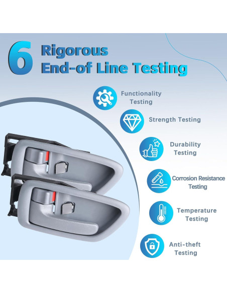 Mangos de Puerta Interior Grises BJYXSHOP para Toyota Sequoia y Tundra