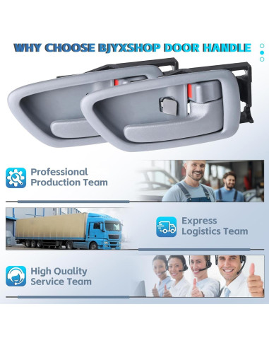Mangos de Puerta Interior Grises BJYXSHOP para Toyota Sequoia y Tundra