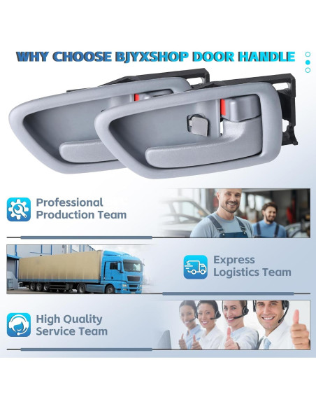 Mangos de Puerta Interior Grises BJYXSHOP para Toyota Sequoia y Tundra