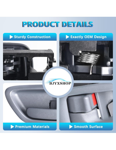 Mangos de Puerta Interior Grises BJYXSHOP para Toyota Sequoia y Tundra