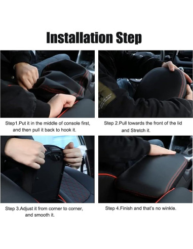 Cubierta de Consola Central INTGET para Toyota RAV4 2019-2025 Rojo