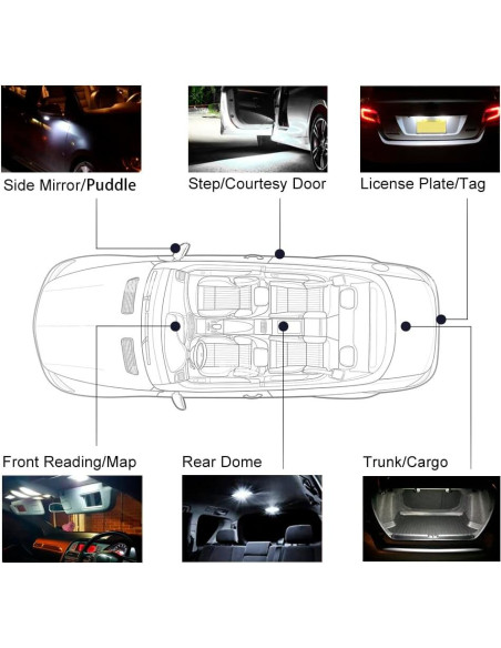 Kit 9 Bombillas LED Interior nsautolighting Toyota Highlander 2001-2007
