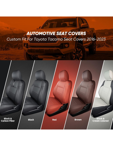 Funda de Asiento DrCarNow para Toyota Tacoma 2016-2023 Rojo