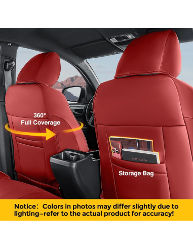 Funda de Asiento DrCarNow para Toyota Tacoma 2016-2023 Rojo