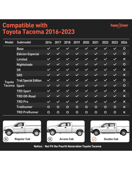 Funda de Asiento DrCarNow para Toyota Tacoma 2016-2023 Rojo