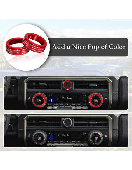 Cubiertas de Perilla de AC MOCHENT para Toyota Tacoma 2024-2025