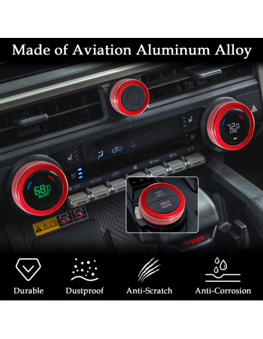 Cubiertas de Perilla de AC MOCHENT para Toyota Tacoma 2024-2025