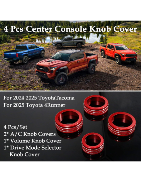 Cubiertas de Perilla de AC MOCHENT para Toyota Tacoma 2024-2025