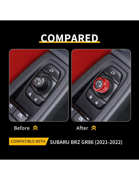 Cubierta Interruptor Espejos Subaru BRZ Toyota GR86 KUNGKIC Rojo