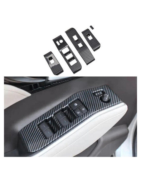 Cubierta Interruptor Ventana Toyota Highlander 2020-2025 Fibra Carbono