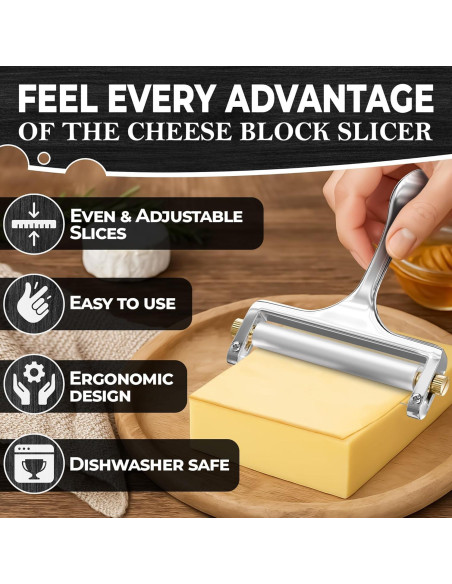 Cortador de Queso V TOWER de Acero Inoxidable con Alambre