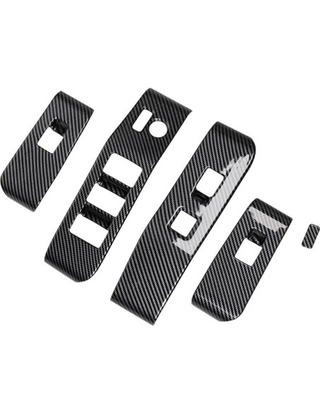 Cubierta Interruptor Ventana Toyota Highlander 2020-2025 Fibra Carbono