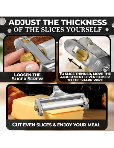 Cortador de Queso V TOWER de Acero Inoxidable con Alambre