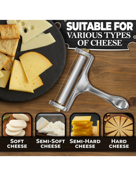 Cortador de Queso V TOWER de Acero Inoxidable con Alambre