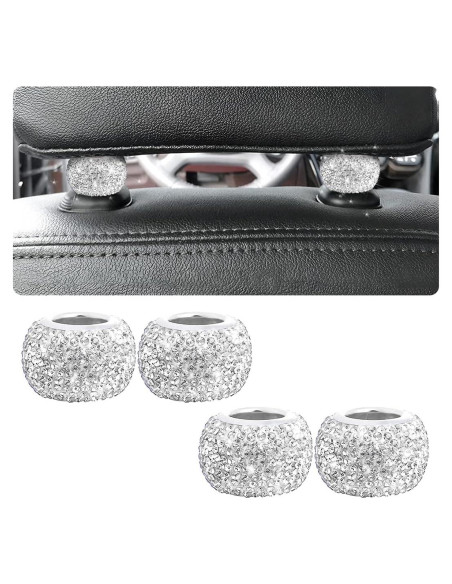 Collares para Reposacabezas de Coche BELOMI - Pack de 4 Brillantes