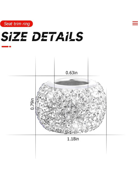 Collares para Reposacabezas de Coche BELOMI - Pack de 4 Brillantes