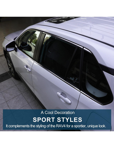 Cubiertas de Moldura de Ventana Toyota RAV4 2019-2025 Acero Inox