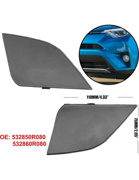 Cubierta Ojo Gancho Remolque Toyota RAV4 2016-2018 2PCS