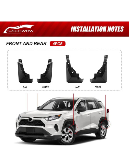 Guardas de Barro SPEEDWOW para Toyota RAV-4 2019-2022