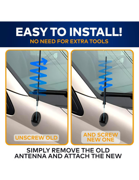 Mástil de Antena Toyota Sienna 2004-2015 Negra 23 cm