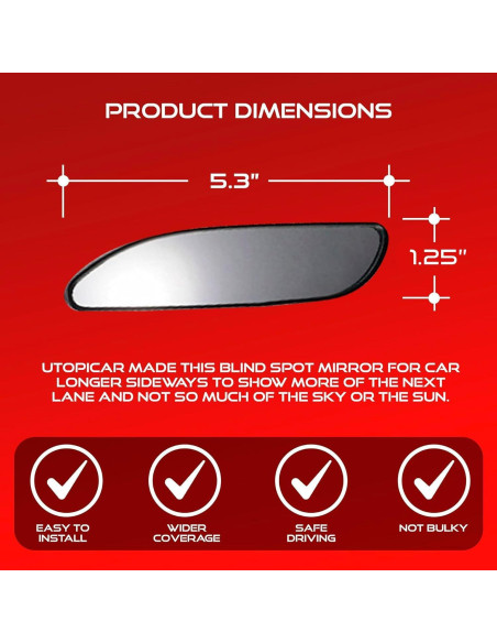 Espejo Convexo Utopicar para Punto Ciego Auto - Ajustable