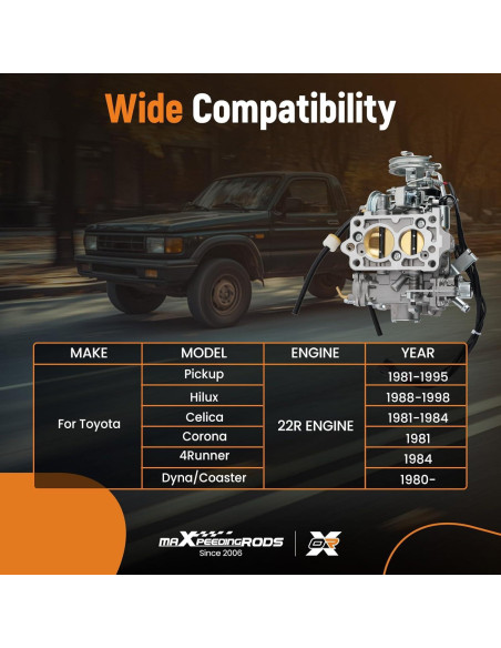 Carburador 2 Barriles maXpeedingrods para Toyota 22R 21100-35520