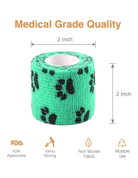 Vendaje Cohesivo Autoadhesivo AUPCON 5.08 cm para Mascotas