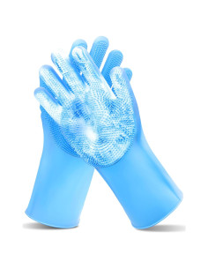 Guantes de Aseo para Mascotas Maiiu - Silicona Azul 32x16cm