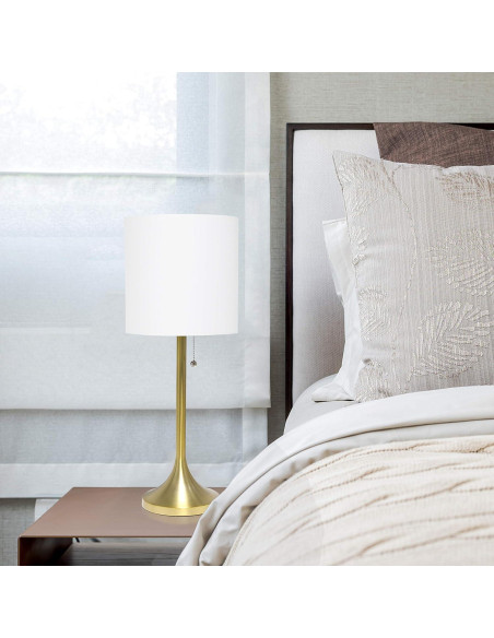 Lámpara de mesa Simple Designs LT1076-GDW dorada y blanca