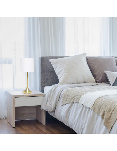 Lámpara de mesa Simple Designs LT1076-GDW dorada y blanca