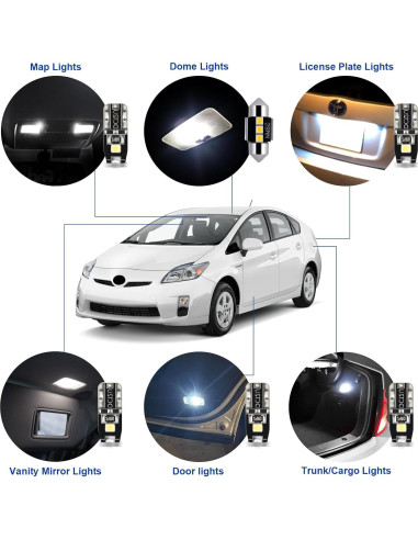 Kit de 10 Bombillas LED Interior EASY EAGLE para Toyota Prius 2010-2015