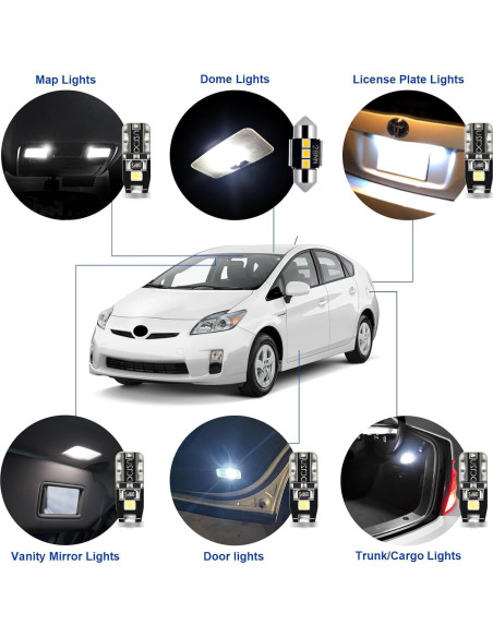 Kit de 10 Bombillas LED Interior EASY EAGLE para Toyota Prius 2010-2015