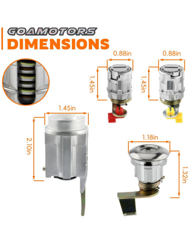 Cilindro de Cerradura de Encendido GoaMotors 4PCS para Toyota